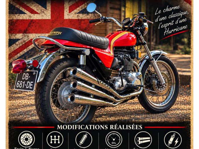 Moto Triumph T150 évolution HURRICANE de 1974
